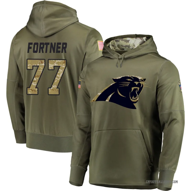Luke Fortner Youth Olive Carolina Panthers Salute to Service Pullover Hoodie