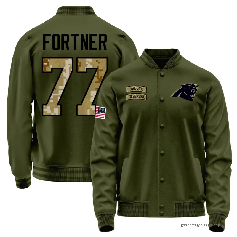 Luke Fortner Youth Olive Carolina Panthers Salute to Service Sideline Performance Jacket