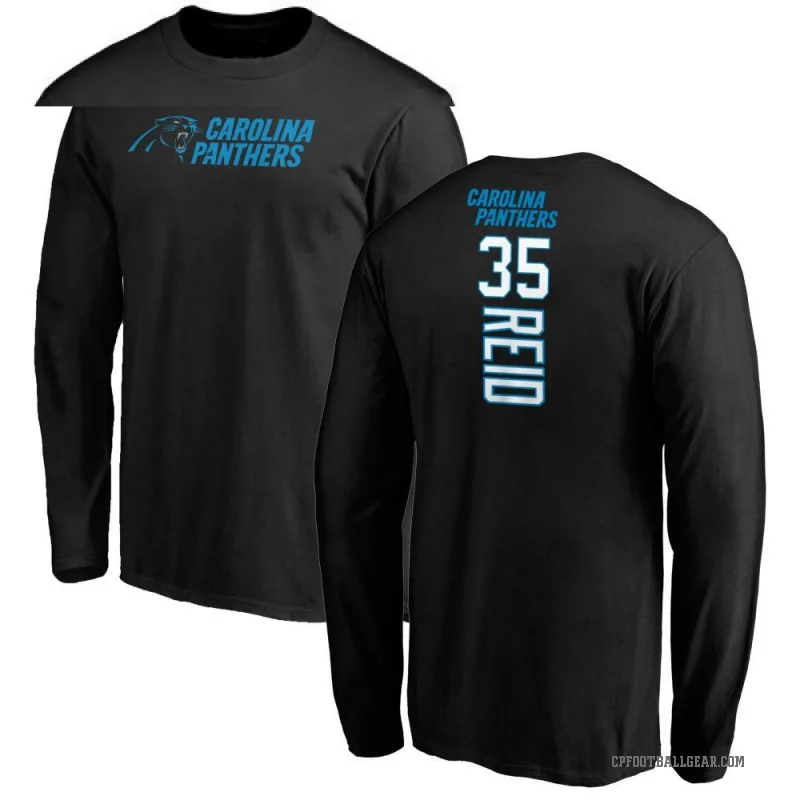 Michael Reid Men's Black Carolina Panthers Backer Long Sleeve T-Shirt -