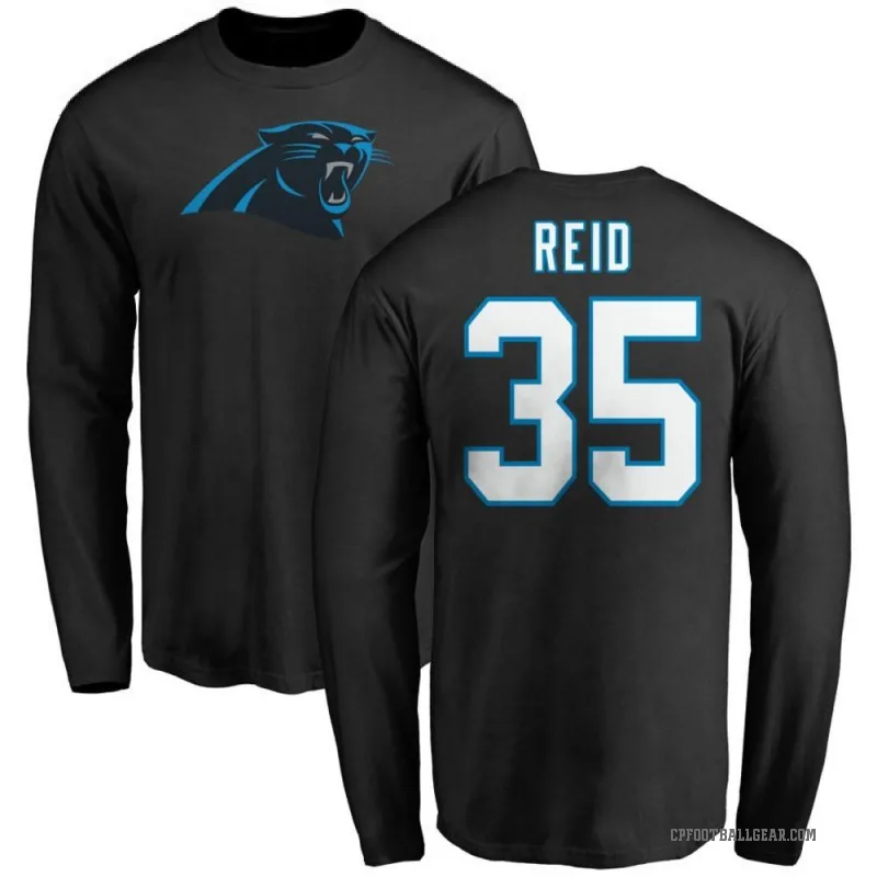 Michael Reid Men's Black Carolina Panthers Logo Long Sleeve T-Shirt -