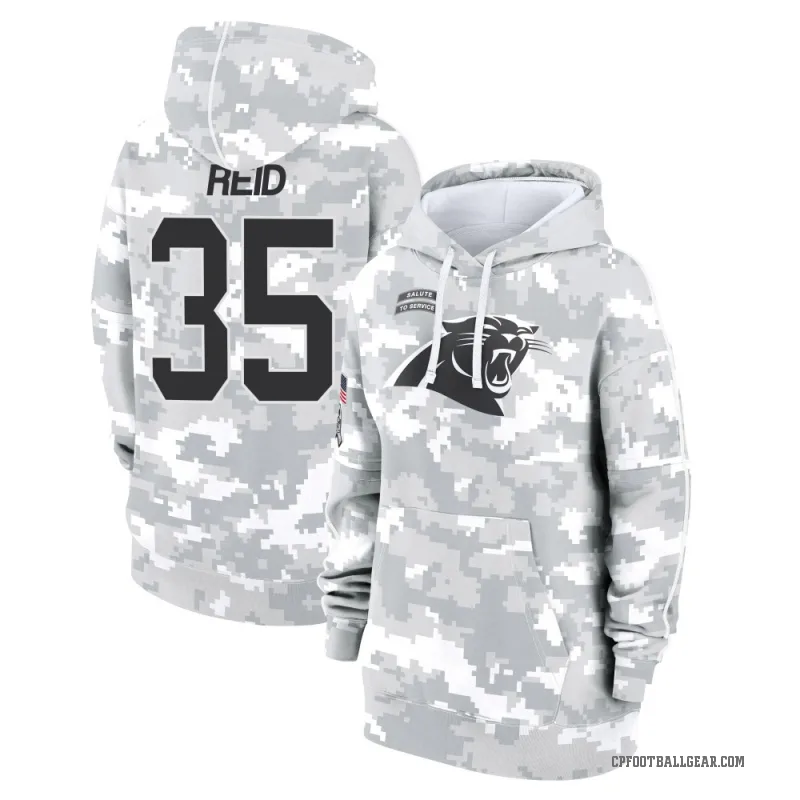 Michael Reid Women's Camo Carolina Panthers Arctic 2024 Salute to Service Club Fleece Pullover Hoodie