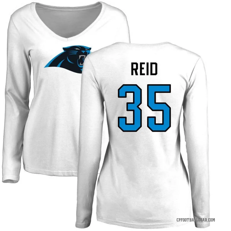 Michael Reid Women's White Carolina Panthers Logo Slim Fit Long Sleeve T-Shirt -