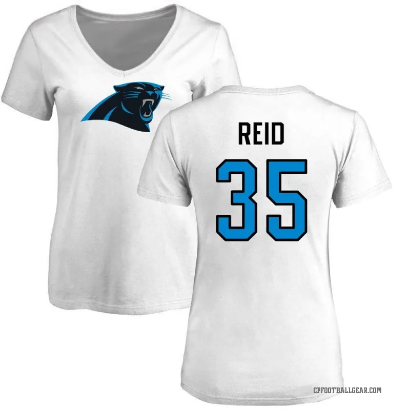 Michael Reid Women's White Carolina Panthers Logo Slim Fit T-Shirt -