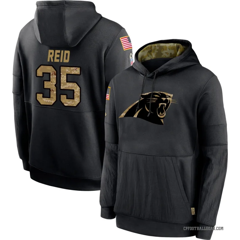 Michael Reid Youth Black Carolina Panthers 2020 Salute to Service Sideline Performance Pullover Hoodie