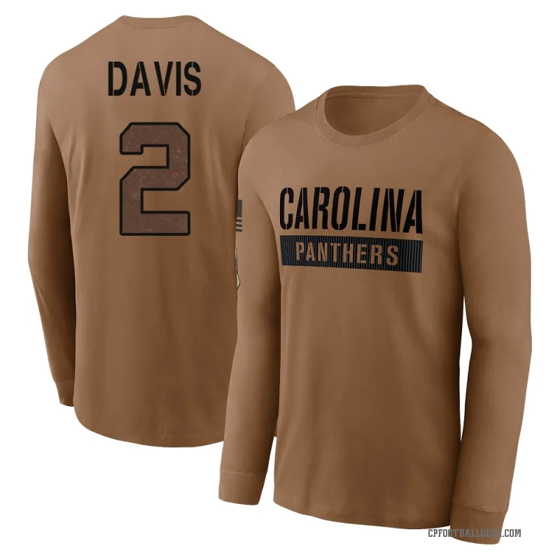 Miles Davis Men's Brown Carolina Panthers 2023 Salute To Service Long Sleeve T-Shirt