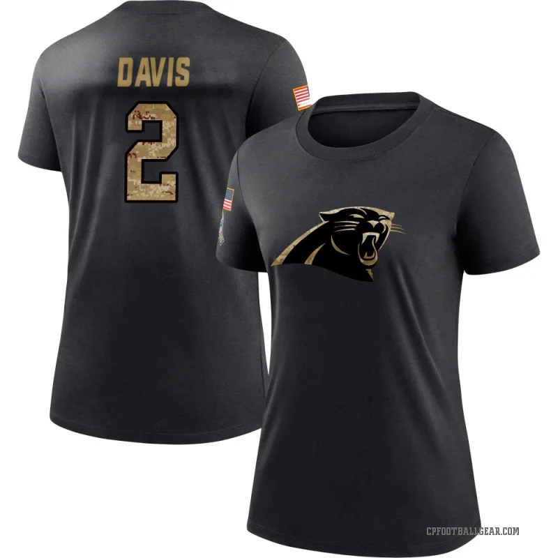 Miles Davis Women's Black Carolina Panthers 2020 Salute To Service Performance T-Shirt