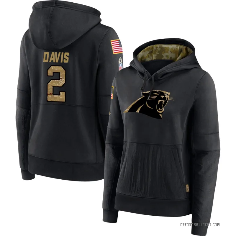Miles Davis Women's Black Carolina Panthers 2020 Salute to Service Sideline Performance Pullover Hoodie