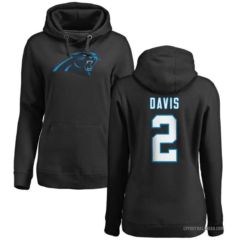 Miles Davis Women's Black Carolina Panthers Pro Line Logo Pullover Hoodie