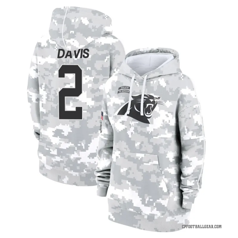 Miles Davis Women's Camo Carolina Panthers Arctic 2024 Salute to Service Club Fleece Pullover Hoodie