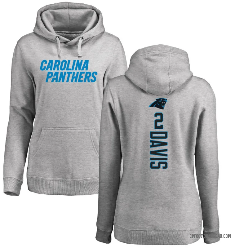 Miles Davis Women's Carolina Panthers Pro Line Ash Backer Pullover Hoodie