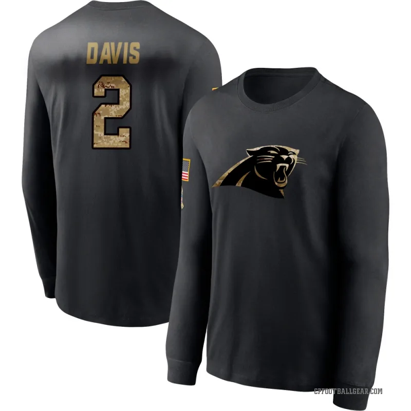Miles Davis Youth Black Carolina Panthers 2020 Salute To Service Sideline Performance Long Sleeve T-Shirt