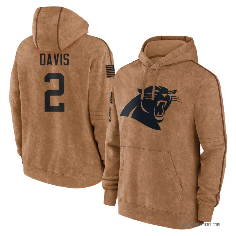 Miles Davis Youth Brown Carolina Panthers 2023 Salute To Service Club Pullover Hoodie