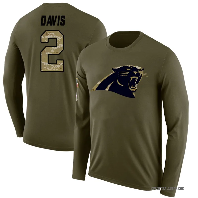 Miles Davis Youth Olive Carolina Panthers Salute to Service Sideline Long Sleeve T-Shirt