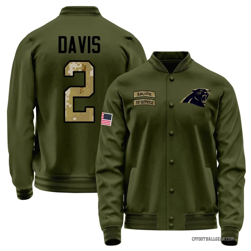 Miles Davis Youth Olive Carolina Panthers Salute to Service Sideline Performance Jacket