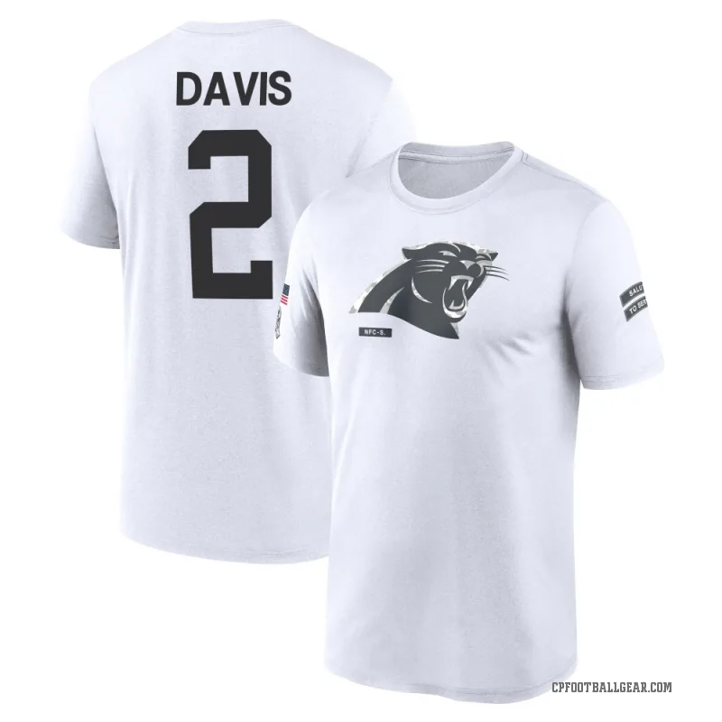 Miles Davis Youth White Carolina Panthers 2024 Salute to Service Performance T-Shirt