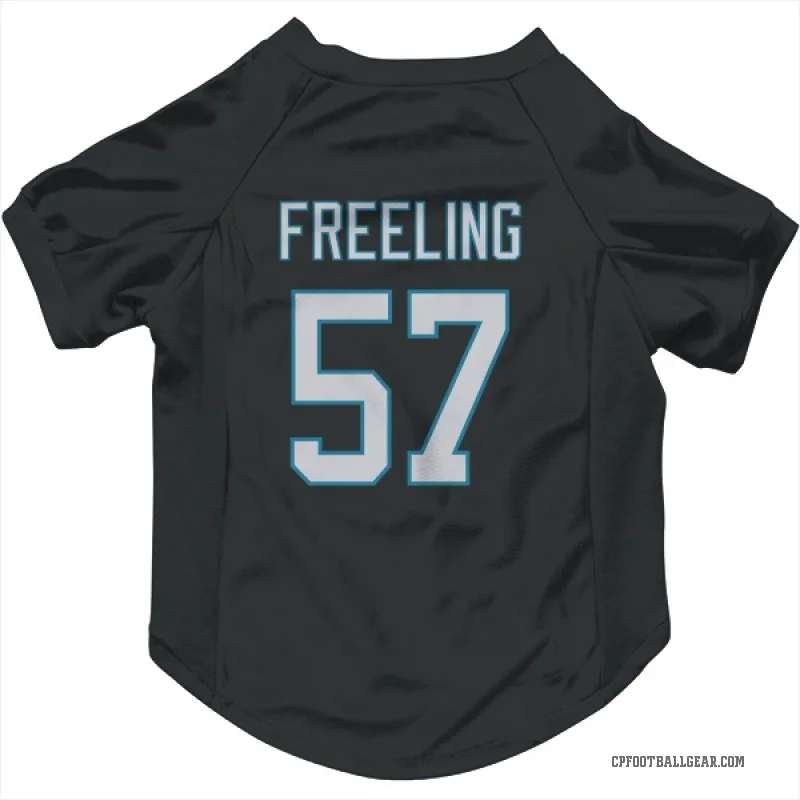 Monroe Freeling  Black Carolina Panthers  Cat & Dog Pet Jersey