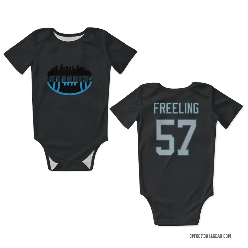 Monroe Freeling  Black Carolina Panthers  Newborn & Infant Bodysuit