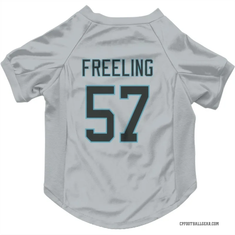 Monroe Freeling  Carolina Panthers   Silver Cat & Dog Pet Jersey