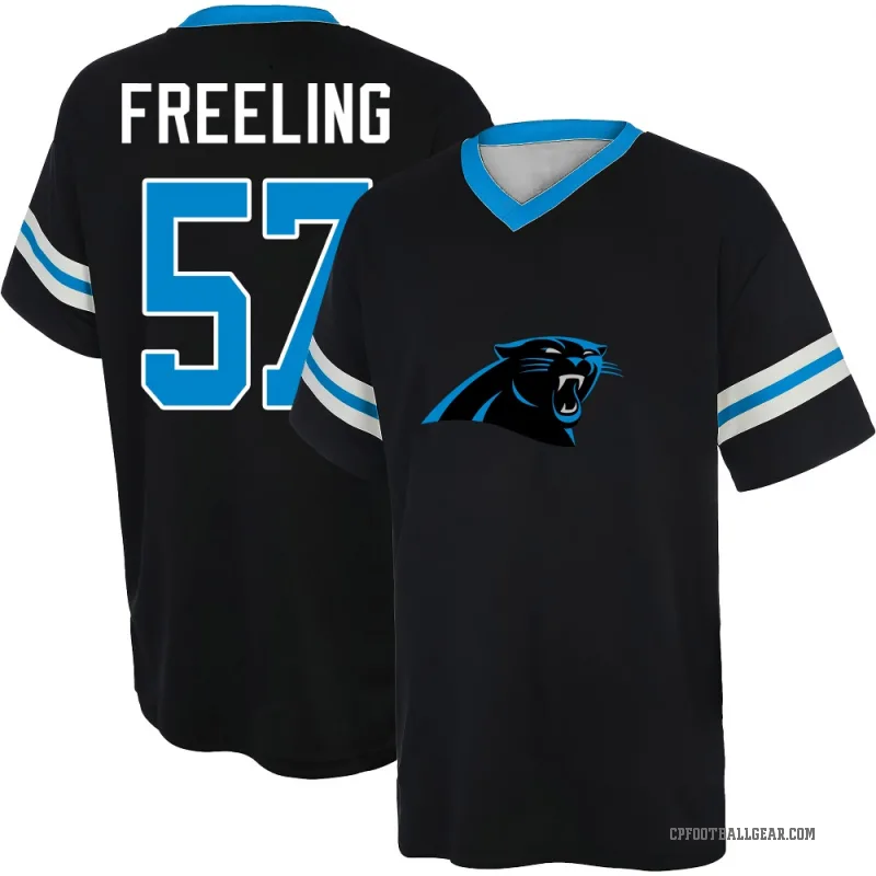 Monroe Freeling Men's Black Carolina Panthers Game Day V-Neck T-Shirt