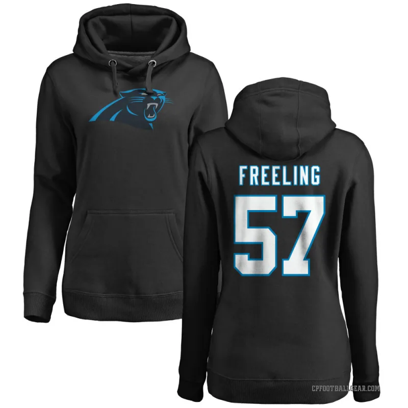 Monroe Freeling Women's Black Carolina Panthers Pro Line Logo Pullover Hoodie
