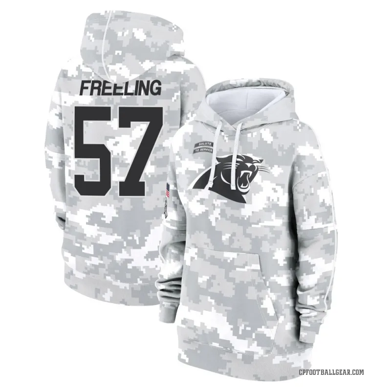 Monroe Freeling Women's Camo Carolina Panthers Arctic 2024 Salute to Service Club Fleece Pullover Hoodie