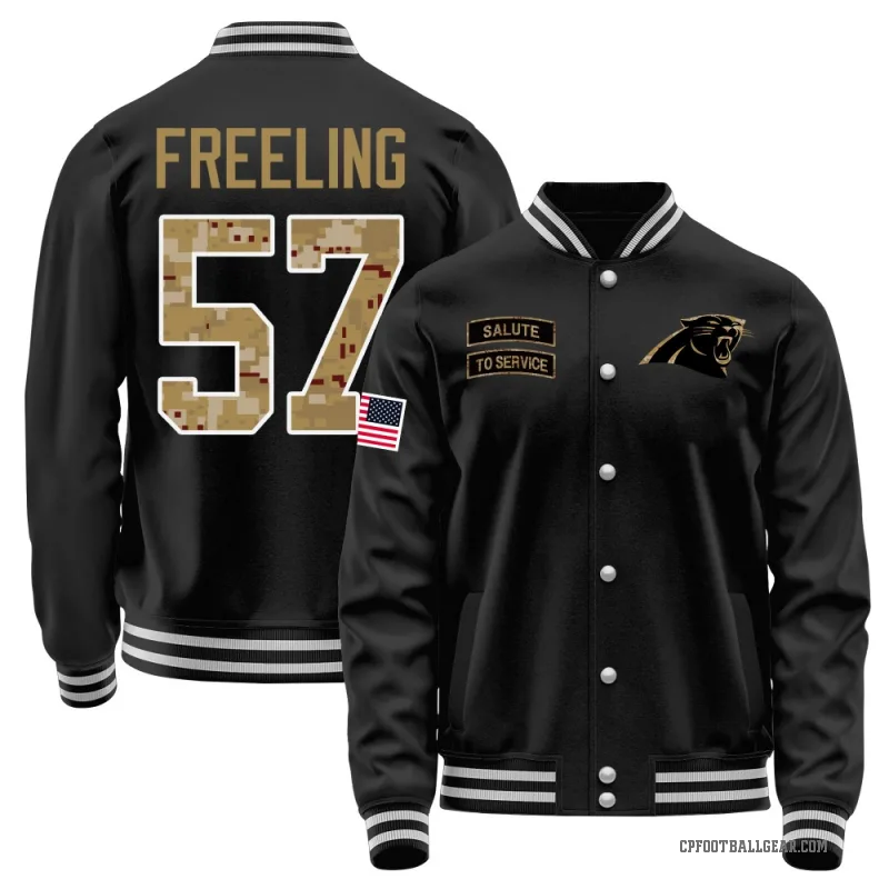 Monroe Freeling Youth Black Carolina Panthers Salute to Service Sideline Performance Jacket