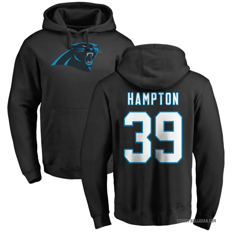 Nick Hampton Men's Black Carolina Panthers Pro Line Logo Pullover Hoodie