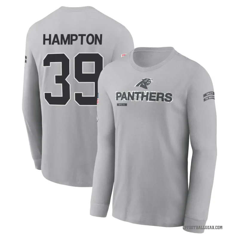 Nick Hampton Men's Gray Carolina Panthers 2024 Salute to Service Long Sleeve T-Shirt