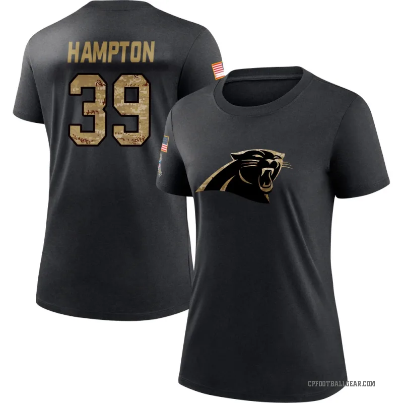 Nick Hampton Women's Black Carolina Panthers 2020 Salute To Service Performance T-Shirt