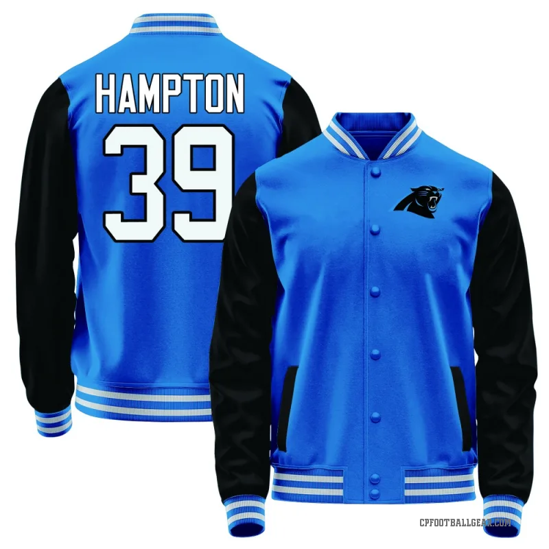 Nick Hampton Youth Blue Carolina Panthers /Black Full-Snap Jacket