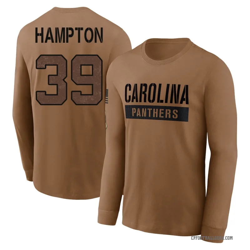Nick Hampton Youth Brown Carolina Panthers 2023 Salute To Service Long Sleeve T-Shirt