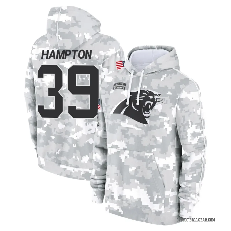 Nick Hampton Youth Camo Carolina Panthers Arctic 2024 Salute to Service Club Fleece Pullover Hoodie
