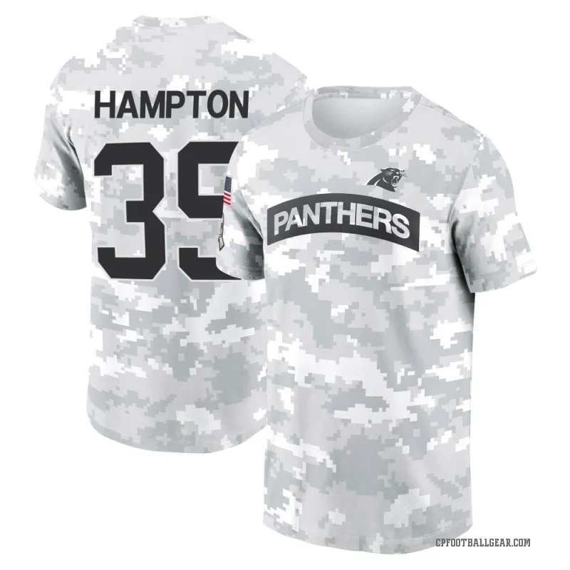 Nick Hampton Youth Camo Carolina Panthers Arctic 2024 Salute to Service Performance T-Shirt