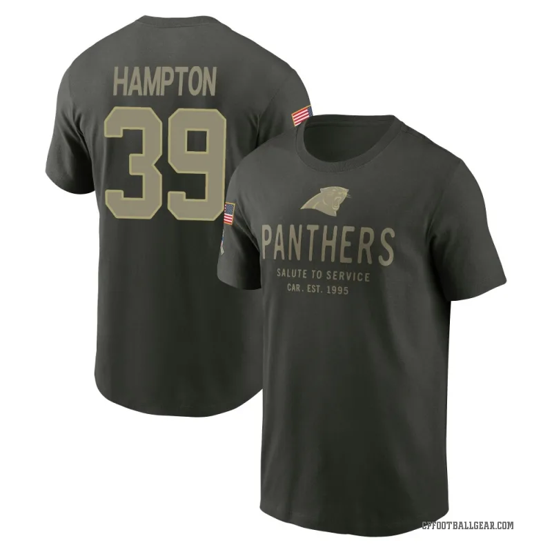Nick Hampton Youth Green Carolina Panthers Forest/ 2025 Salute to Service Sideline Primary Edge T-Shirt