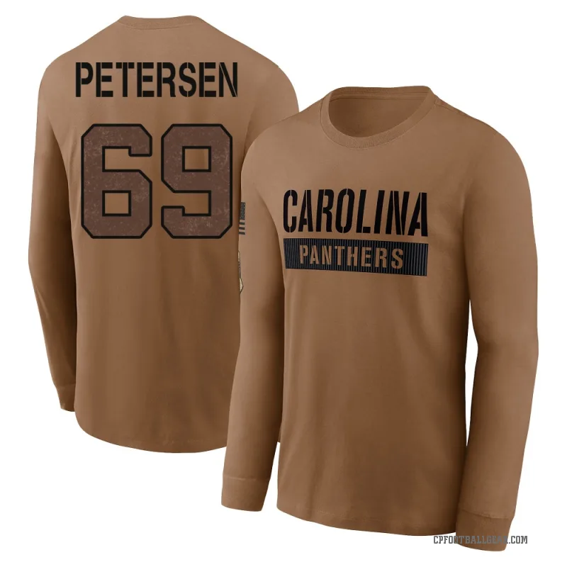 Parker Petersen Men's Brown Carolina Panthers 2023 Salute To Service Long Sleeve T-Shirt