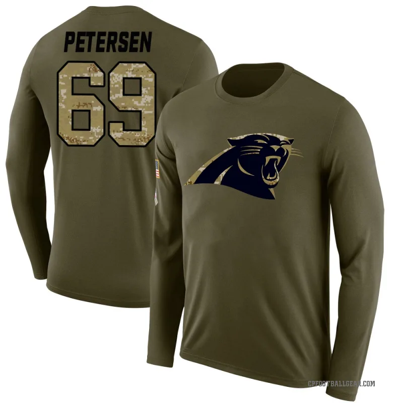 Parker Petersen Men's Olive Carolina Panthers Salute to Service Sideline Long Sleeve T-Shirt