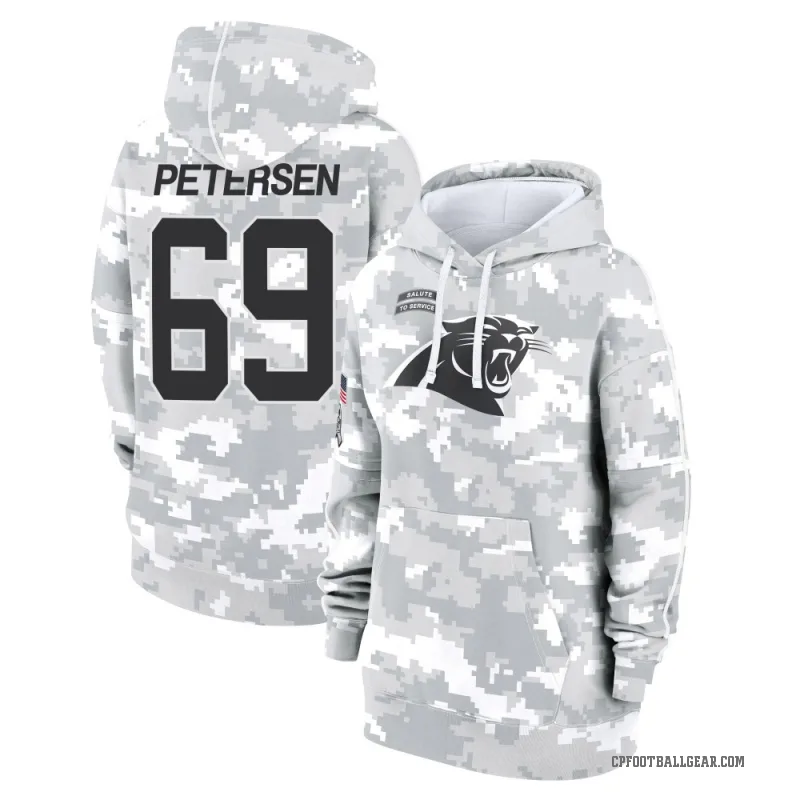 Parker Petersen Women's Camo Carolina Panthers Arctic 2024 Salute to Service Club Fleece Pullover Hoodie