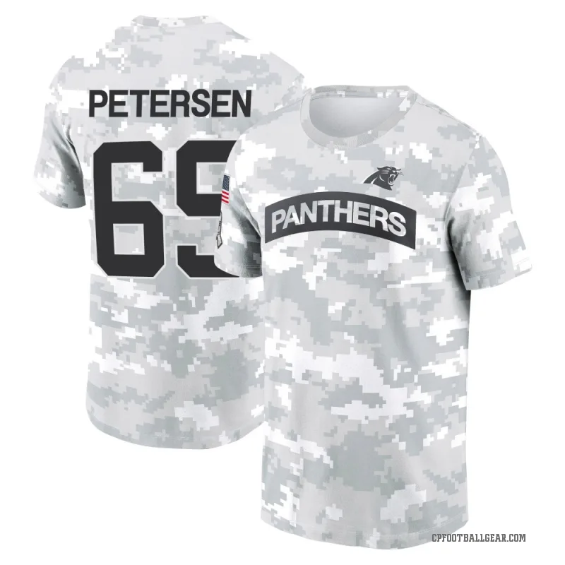 Parker Petersen Youth Camo Carolina Panthers Arctic 2024 Salute to Service Performance T-Shirt