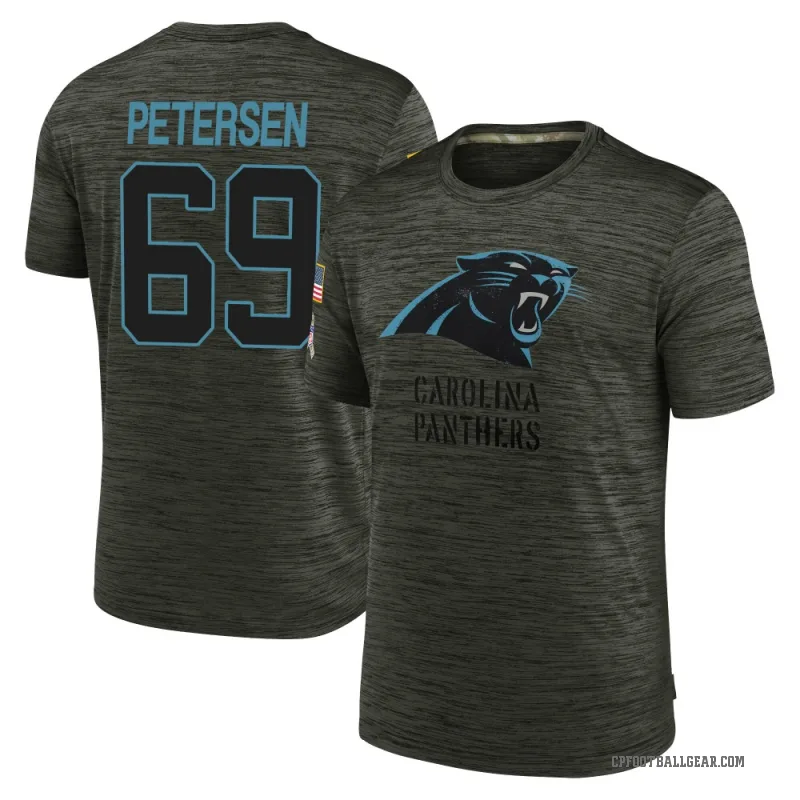 Parker Petersen Youth Olive Carolina Panthers 2025 Salute to Service Velocity T-Shirt