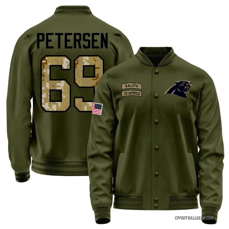 Parker Petersen Youth Olive Carolina Panthers Salute to Service Sideline Performance Jacket