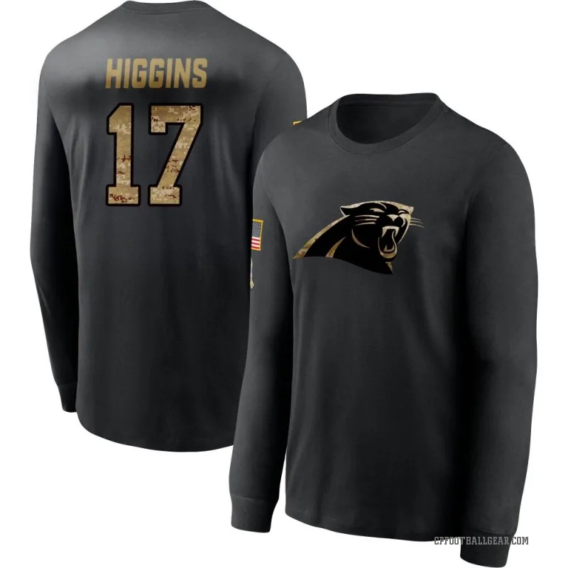 Rashard Higgins Men's Black Carolina Panthers 2020 Salute To Service Sideline Performance Long Sleeve T-Shirt