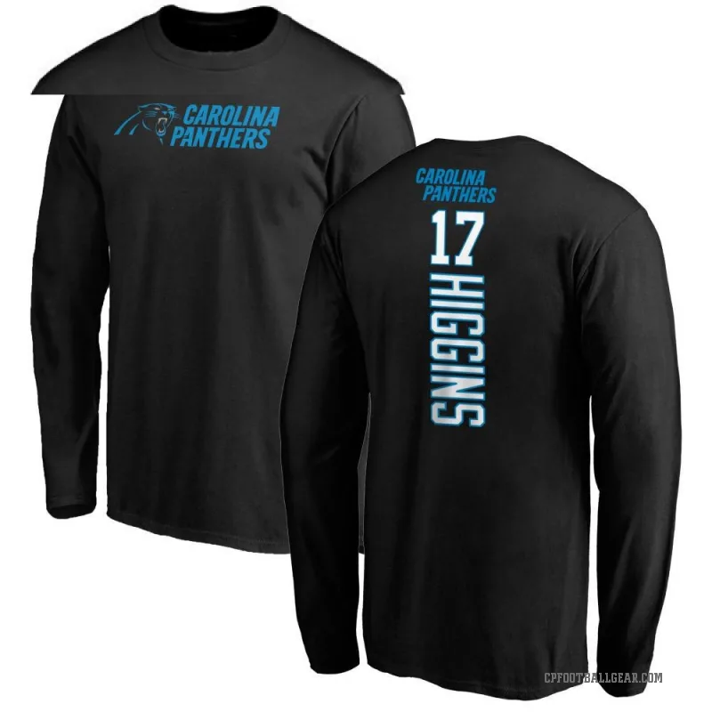 Rashard Higgins Men's Black Carolina Panthers Backer Long Sleeve T-Shirt -