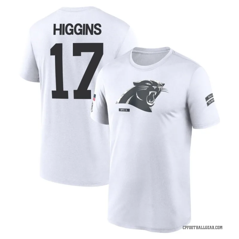 Rashard Higgins Men's White Carolina Panthers 2024 Salute to Service Performance T-Shirt