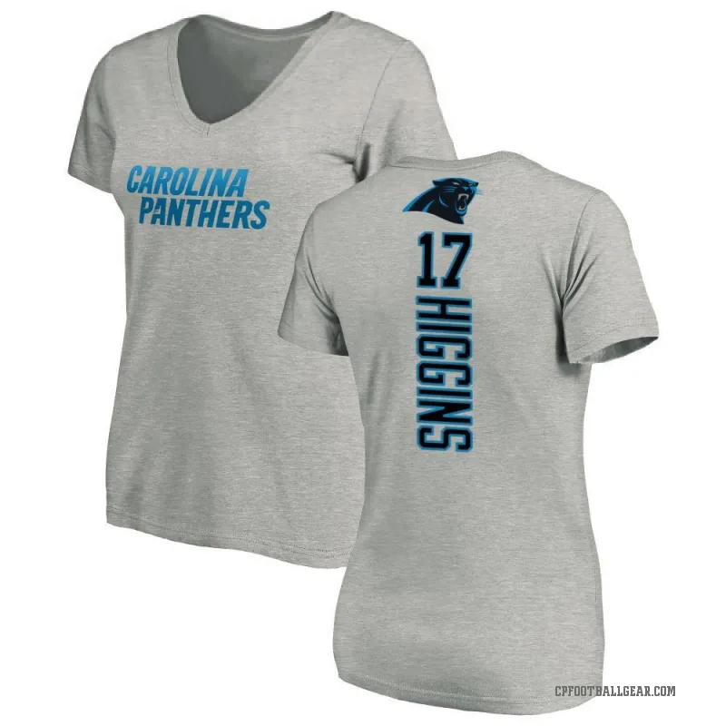 Rashard Higgins Women's Ash Carolina Panthers Backer V-Neck T-Shirt -