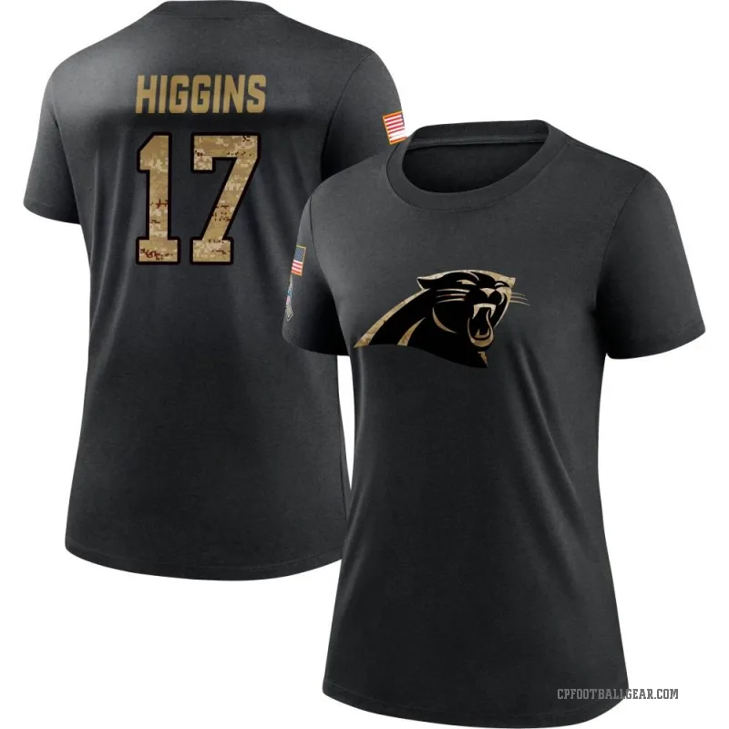 Rashard Higgins Women's Black Carolina Panthers 2020 Salute To Service Performance T-Shirt