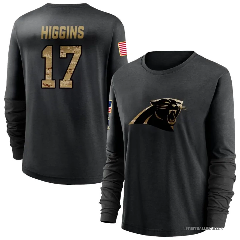 Rashard Higgins Women's Black Carolina Panthers 2020 Salute To Service Sideline Performance Long Sleeve T-Shirt