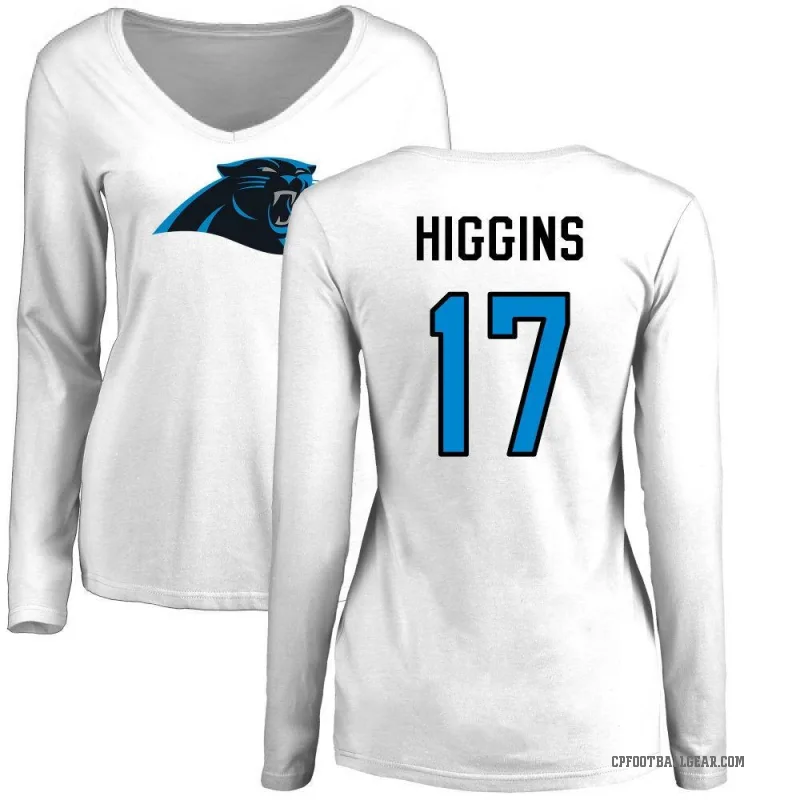 Rashard Higgins Women's White Carolina Panthers Logo Slim Fit Long Sleeve T-Shirt -