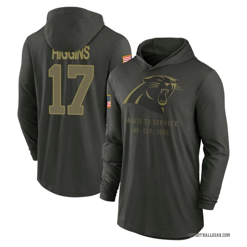 Rashard Higgins Youth Green Carolina Panthers Forest/ 2025 Salute to Service Sideline Lightweight Hooded Pullover Long Sleeve T-