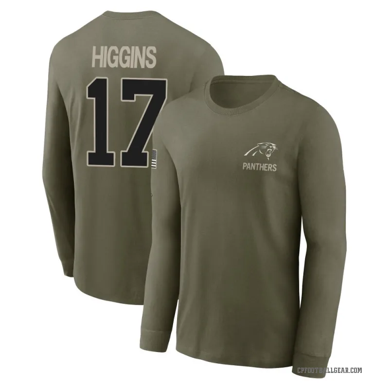 Rashard Higgins Youth Olive Carolina Panthers 2025 Salute to Service Sideline Long Sleeve T-Shirt