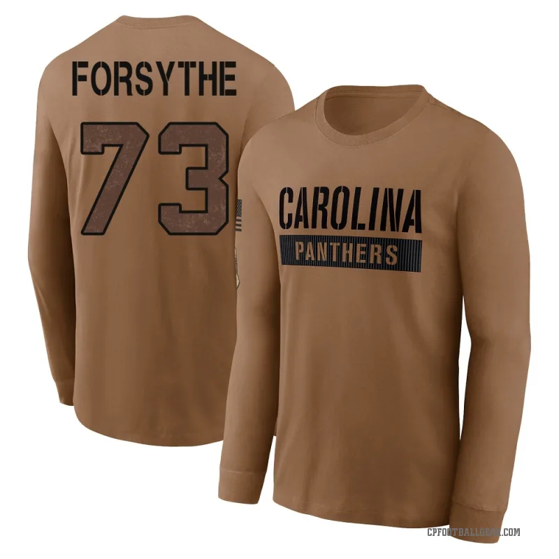 Stone Forsythe Men's Brown Carolina Panthers 2023 Salute To Service Long Sleeve T-Shirt